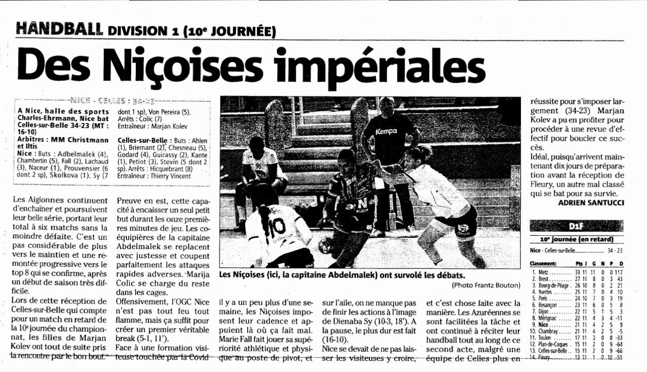 OGCN Handball Des niçoises impériales