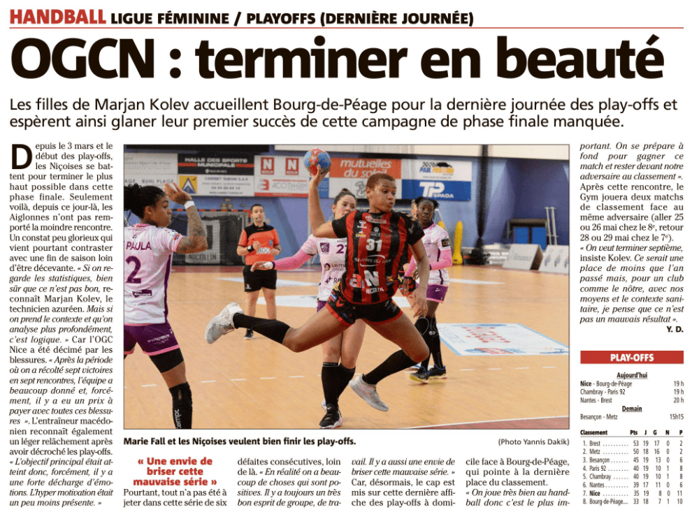 OGCN Handball Terminer en beauté