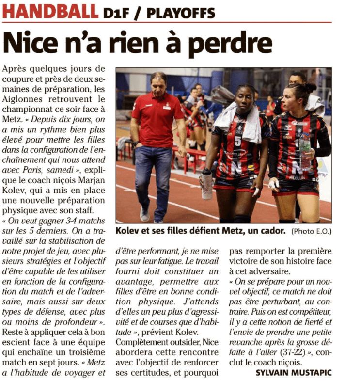 OGCN Handball N'a rien à perdre