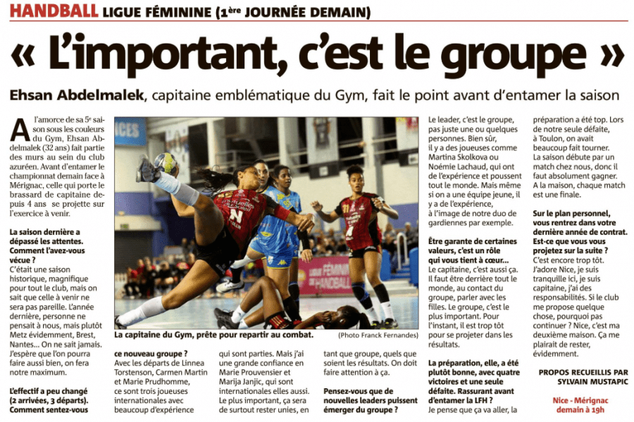 OGCN Handball L'important c'est le groupe