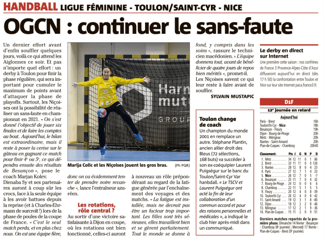 OGCN Handball Continuer le sans faute