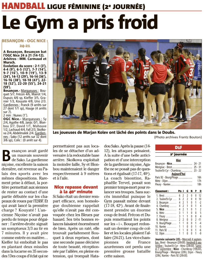 OGCN Handball Le Gym a pris froid