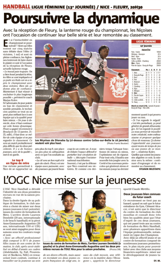 OGCN Handball Poursuivre la dynamique