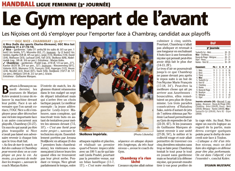 OGCN Handball Le Gym repart de l'avant