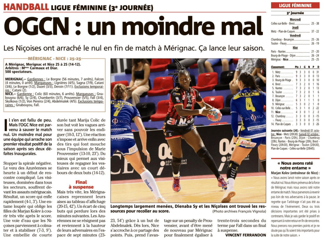 OGCN Handball Un moindre mal