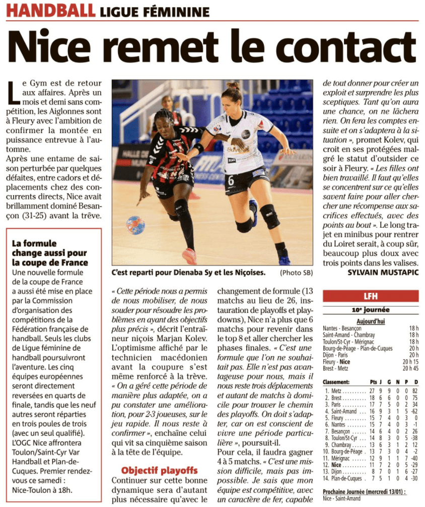 OGCN Handball Remet le contact