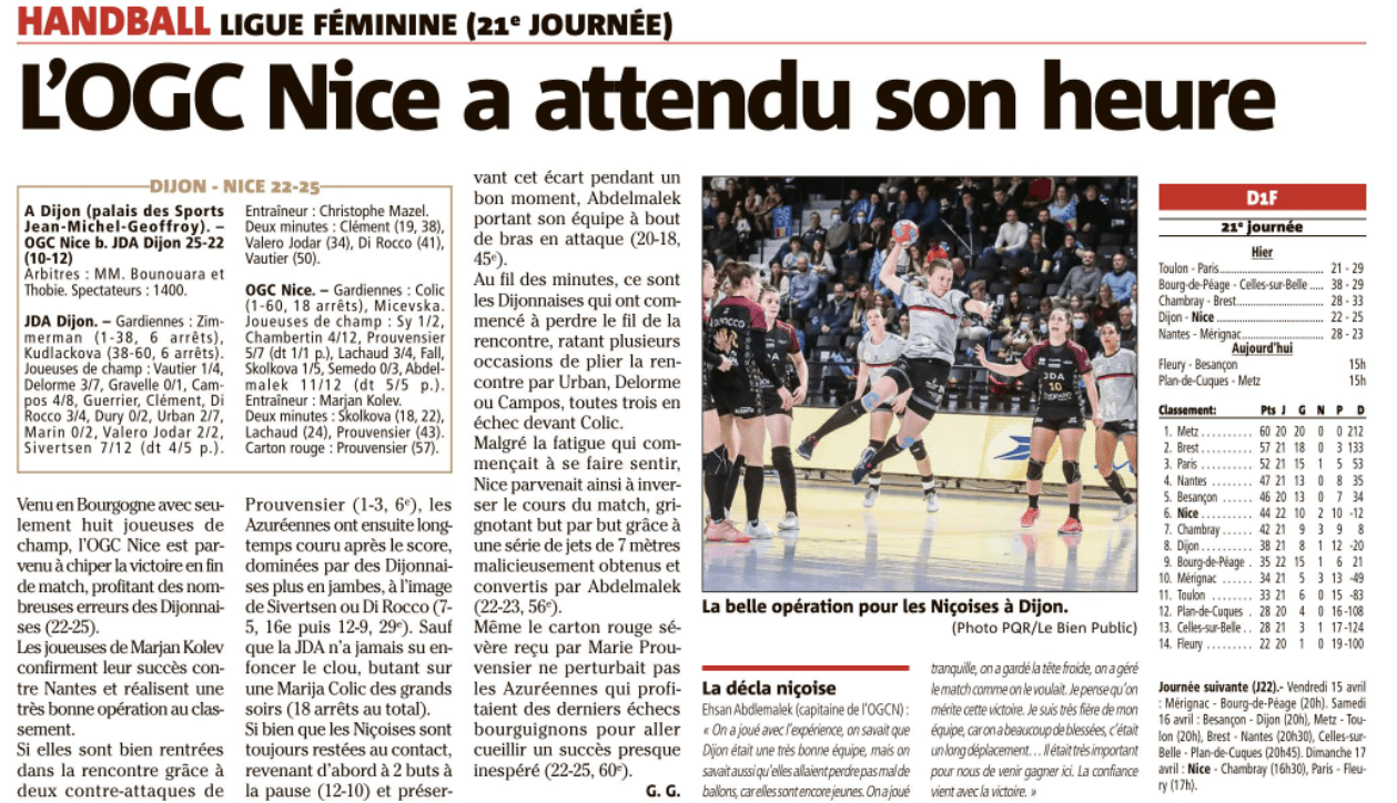 OGCN Handball a attendu son heure