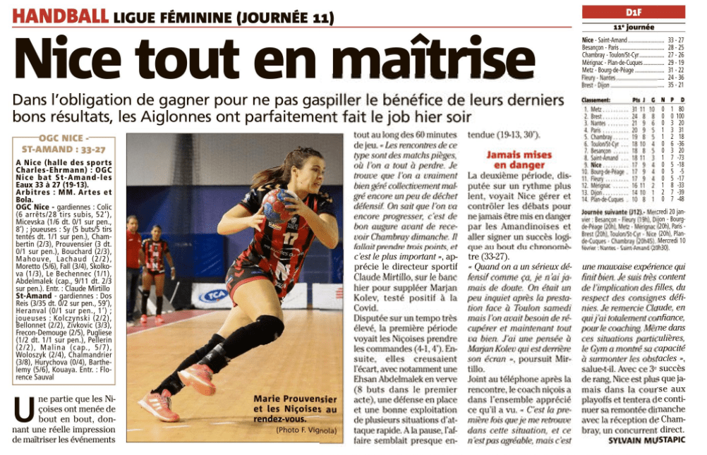 OGCN Handball tout en maitrise