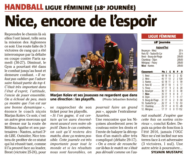 OGCN Handball Encore de l'espoir